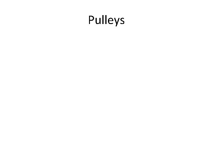 Pulleys Pulleys