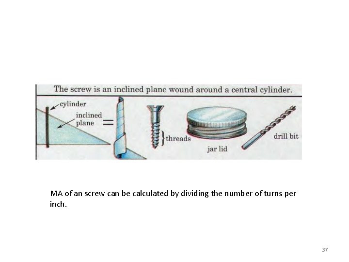 MA of an screw can be calculated by dividing the number of turns per MA of an screw can be calculated by dividing the number of turns per