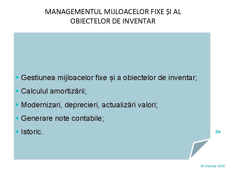 MANAGEMENTUL MIJLOACELOR FIXE ȘI AL OBIECTELOR DE INVENTAR § Gestiunea mijloacelor fixe și a