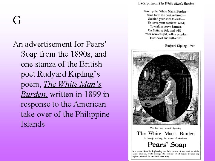 G An advertisement for Pears’ Soap from the 1890 s, and one stanza of