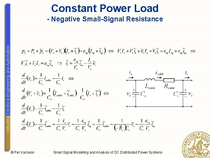 Constant Power Load Industrial Electrical Engineering and Automation - Negative Small-Signal Resistance © Per