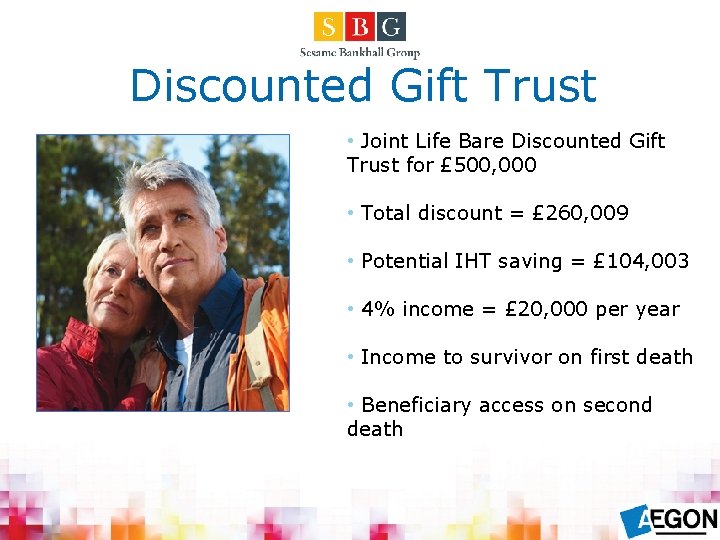 Discounted Gift Trust • Joint Life Bare Discounted Gift Trust for £ 500, 000