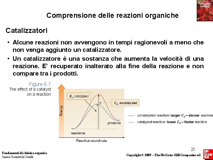 Comprensione delle reazioni organiche Catalizzatori • Alcune reazioni non avvengono in tempi ragionevoli a