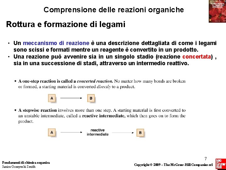 Comprensione delle reazioni organiche Rottura e formazione di legami • Un meccanismo di reazione