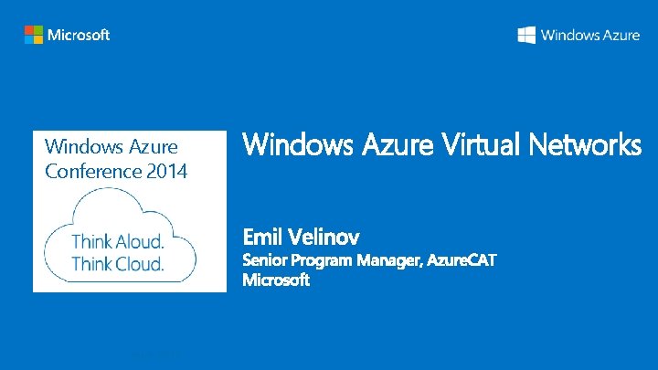 Windows Azure Conference 2014 Windows Azure Virtual Networks 