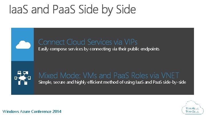 Connect Cloud Services via VIPs Easily compose services by connecting via their public endpoints