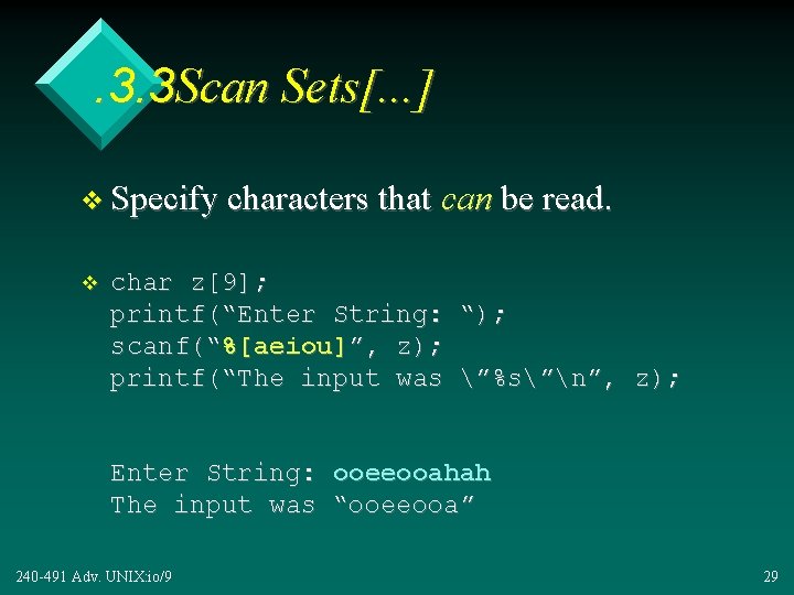 . 3. 3 Scan Sets[. . . ] v Specify characters that can be