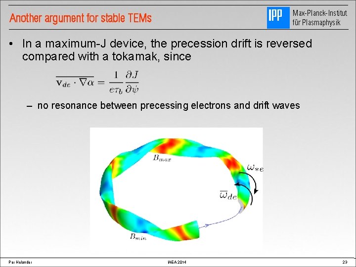 Max-Planck-Institut für Plasmaphysik Another argument for stable TEMs • In a maximum-J device, the