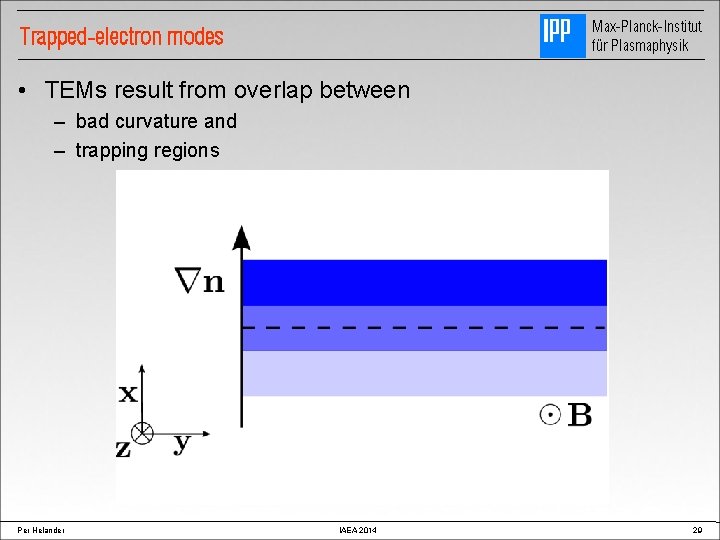 Max-Planck-Institut für Plasmaphysik Trapped-electron modes • TEMs result from overlap between – bad curvature