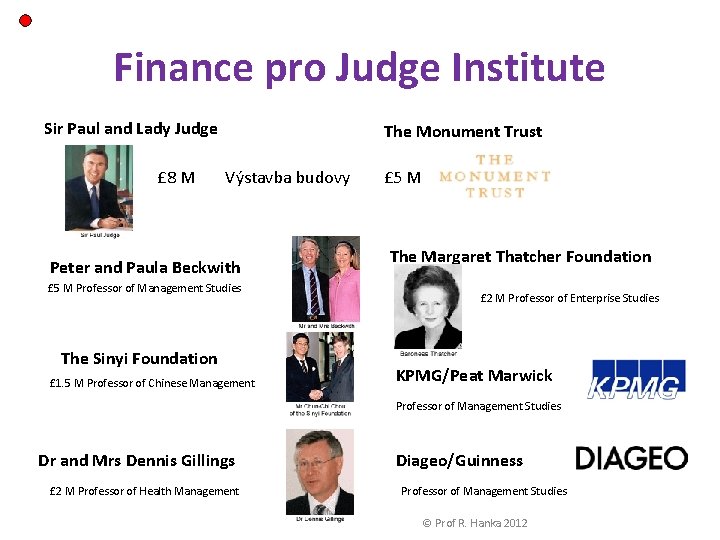 Finance pro Judge Institute Sir Paul and Lady Judge £ 8 M The Monument