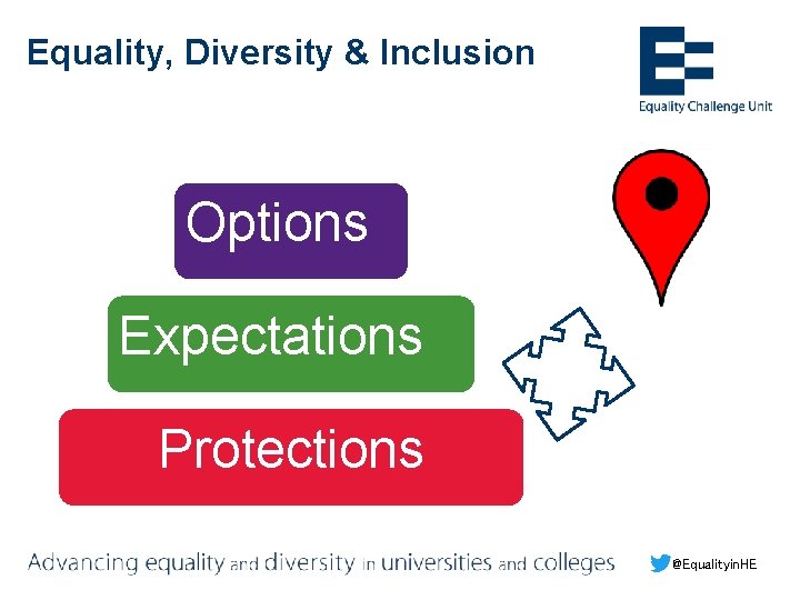 Equality, Diversity & Inclusion Options Expectations Protections @Equalityin. HE 