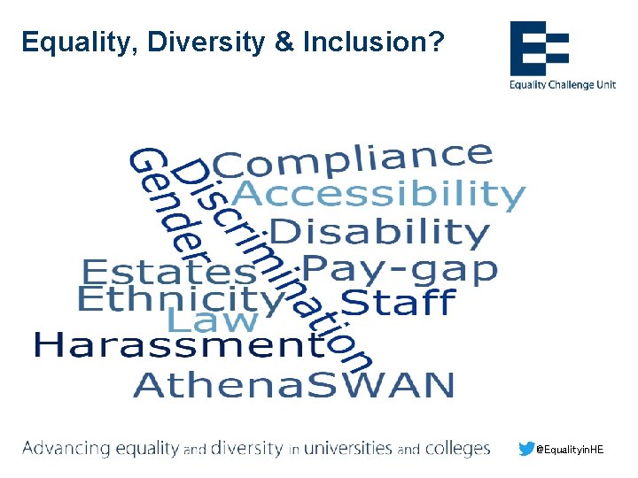 Equality, Diversity & Inclusion? @Equalityin. HE 