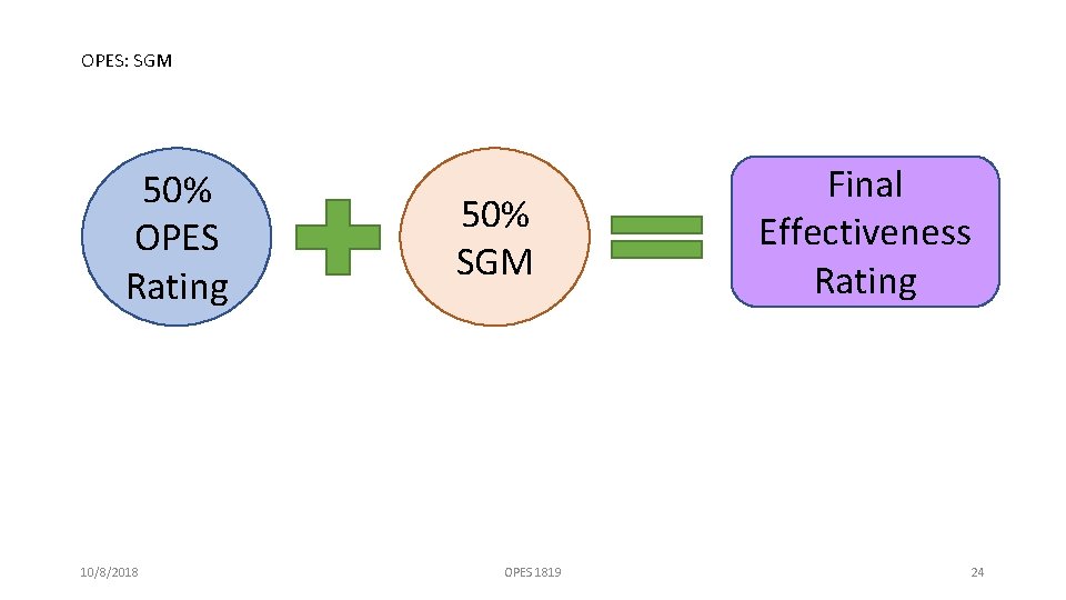 OPES: SGM 50% OPES Rating 10/8/2018 50% SGM OPES 1819 Final Effectiveness Rating 24