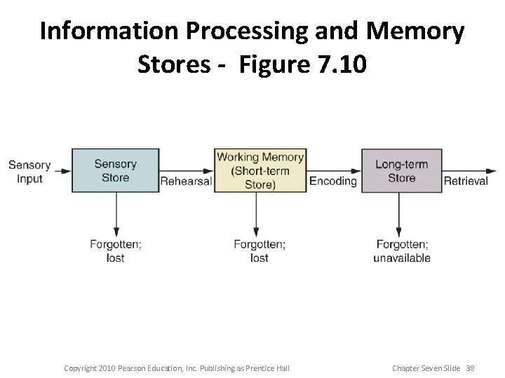 Information Processing and Memory Stores - Figure 7. 10 Copyright 2010 Pearson Education, Inc. Information Processing and Memory Stores - Figure 7. 10 Copyright 2010 Pearson Education, Inc.