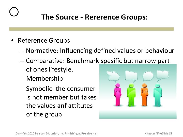 The Source - Rererence Groups: • Reference Groups – Normative: Influencing defined values or The Source - Rererence Groups: • Reference Groups – Normative: Influencing defined values or