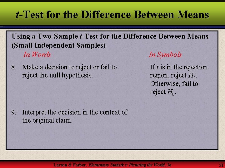 t-Test for the Difference Between Means Using a Two-Sample t-Test for the Difference Between