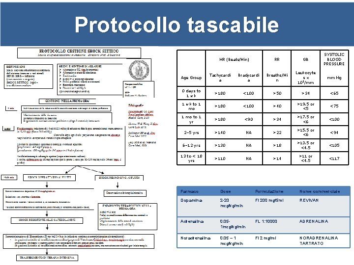 Protocollo tascabile HR (Beats/Min) RR GB SYSTOLIC BLOOD PRESSURE Age Group Tachycardi a Bradycardi