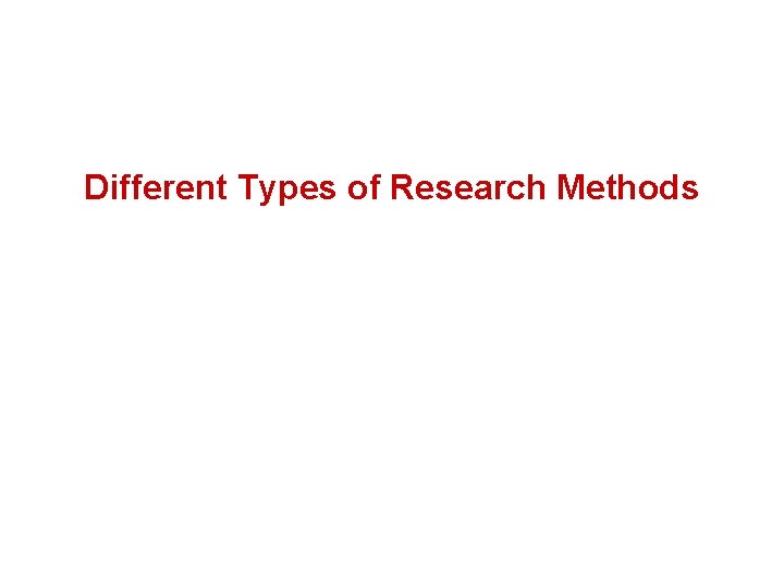 Different Types of Research Methods 