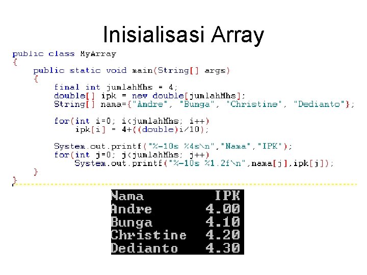 Inisialisasi Array 