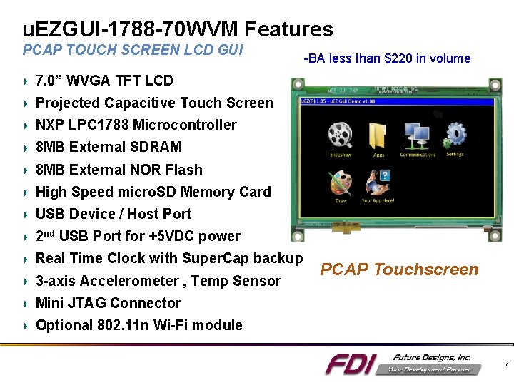 u. EZGUI-1788 -70 WVM Features PCAP TOUCH SCREEN LCD GUI -BA less than $220