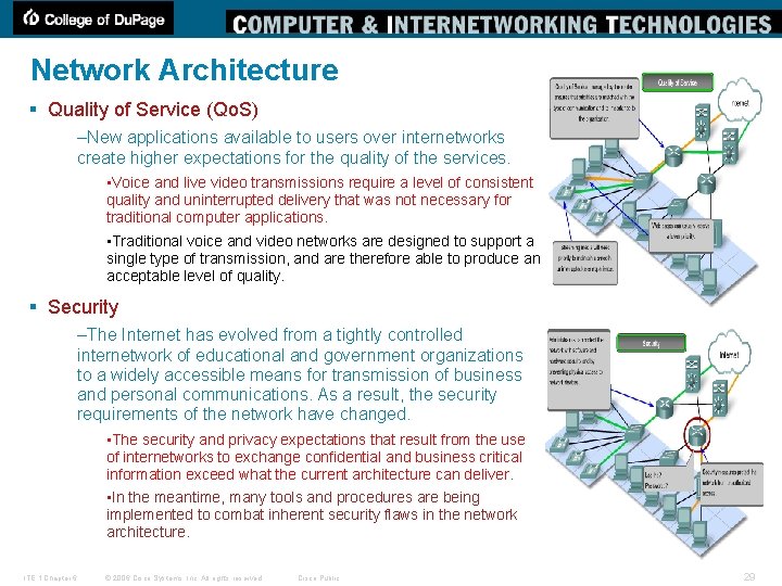 Network Architecture § Quality of Service (Qo. S) –New applications available to users over