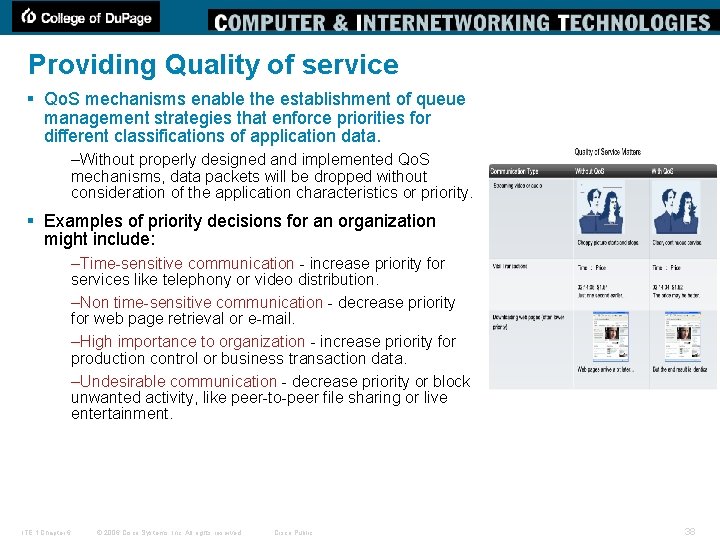 Providing Quality of service § Qo. S mechanisms enable the establishment of queue management