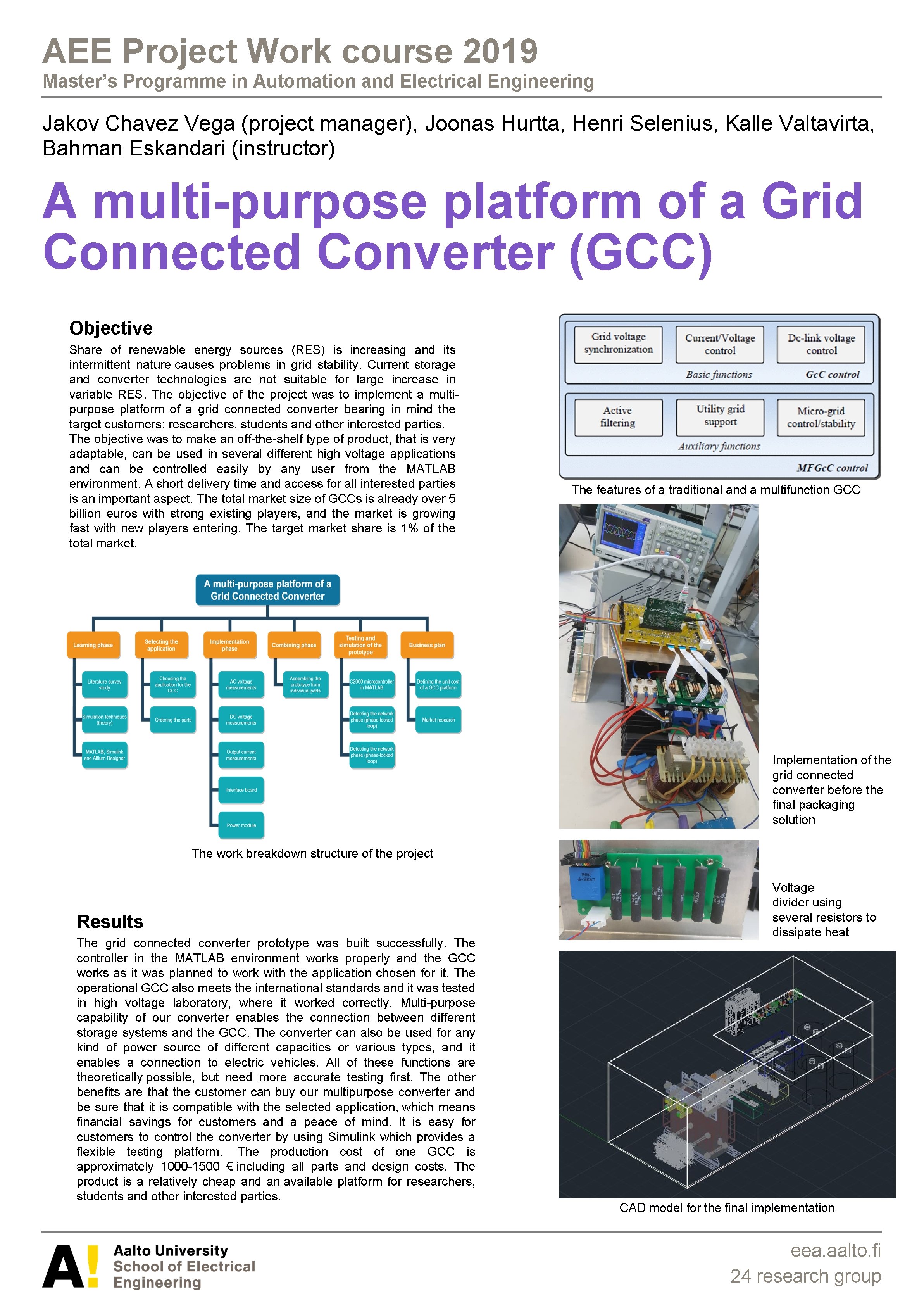 AEE Project Work course 2019 Master’s Programme in Automation and Electrical Engineering Jakov Chavez