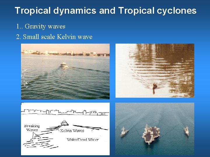 Tropical dynamics and Tropical cyclones 1. . Gravity waves 2. Small scale Kelvin wave