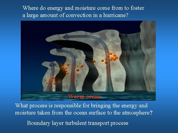 Where do energy and moisture come from to foster a large amount of convection