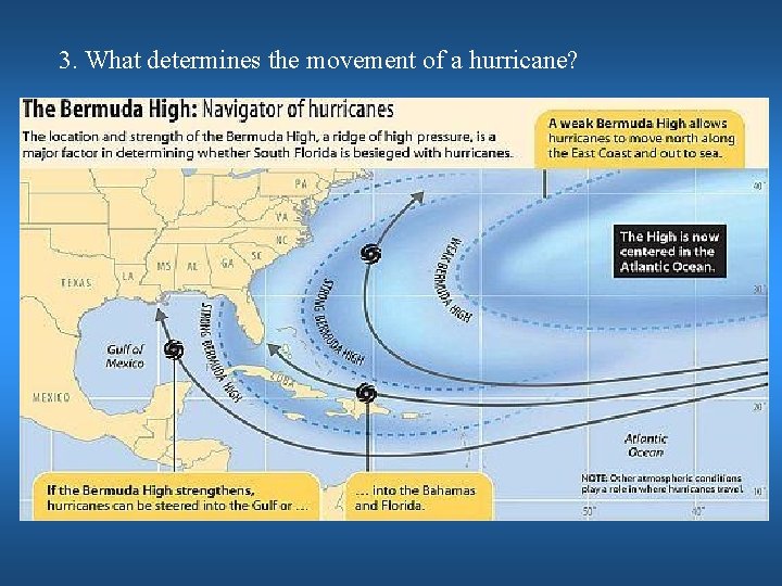 3. What determines the movement of a hurricane? 
