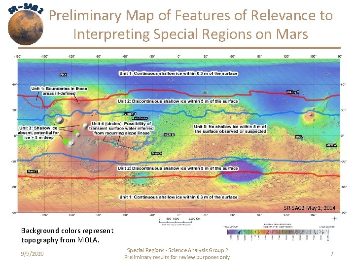 Preliminary Map of Features of Relevance to Interpreting Special Regions on Mars SR-SAG 2