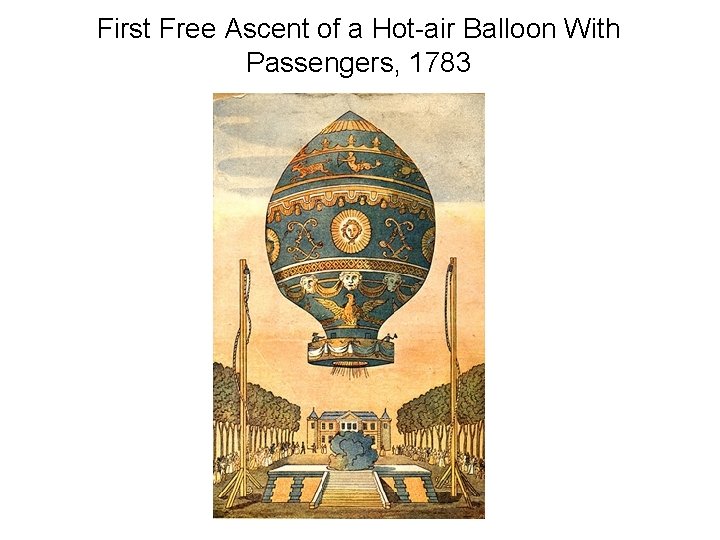 First Free Ascent of a Hot-air Balloon With Passengers, 1783 