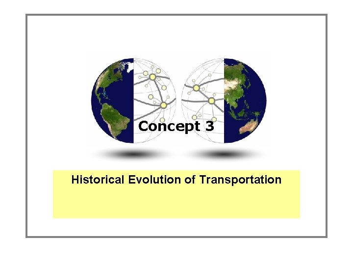 Concept 3 Historical Evolution of Transportation 