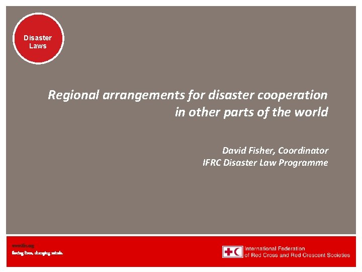 Disaster Laws Regional arrangements for disaster cooperation in other parts of the world David