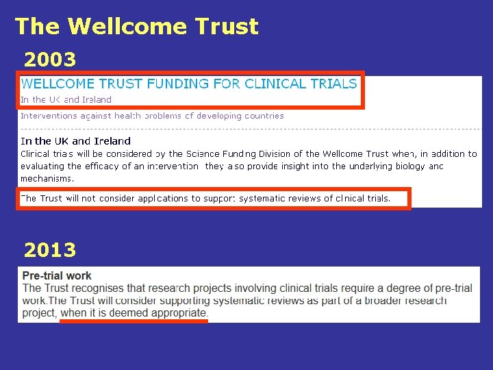 The Wellcome Trust 2003 2013 