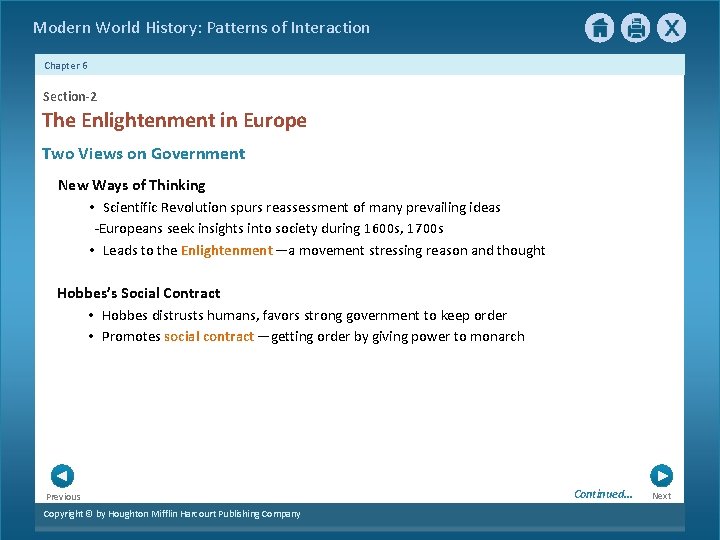 Modern World History: Patterns of Interaction Chapter 6 Section-2 The Enlightenment in Europe Two