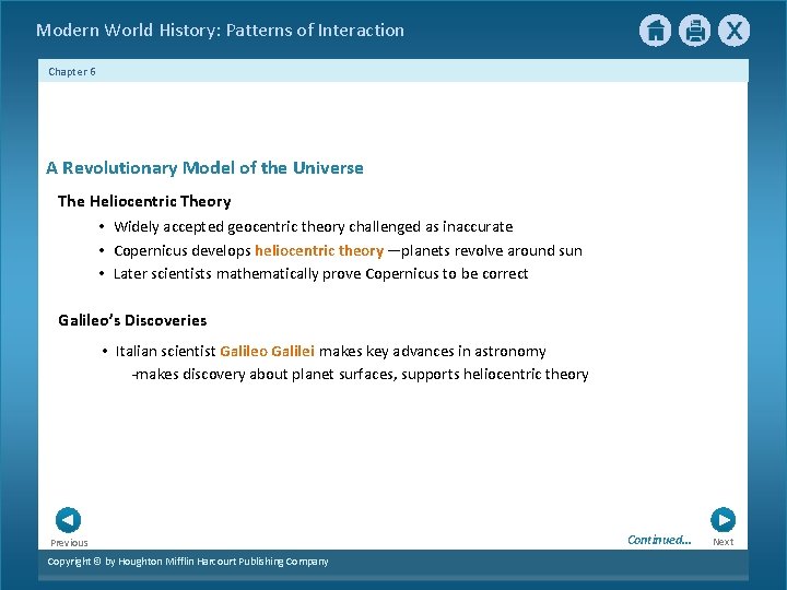Modern World History: Patterns of Interaction Chapter 6 A Revolutionary Model of the Universe