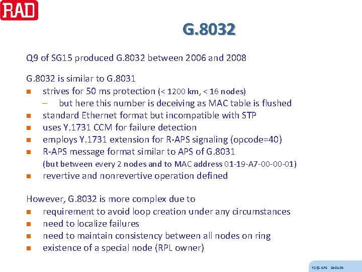 G. 8032 Q 9 of SG 15 produced G. 8032 between 2006 and 2008