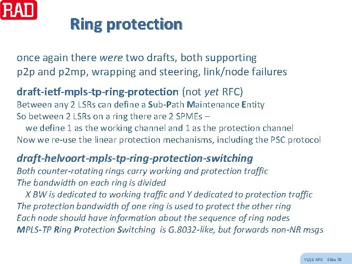 Ring protection once again there were two drafts, both supporting p 2 p and