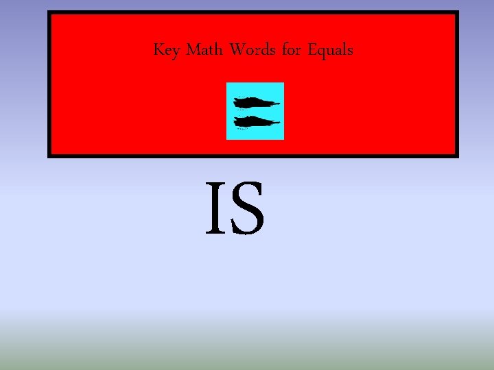 Key Math Words for Equals IS 