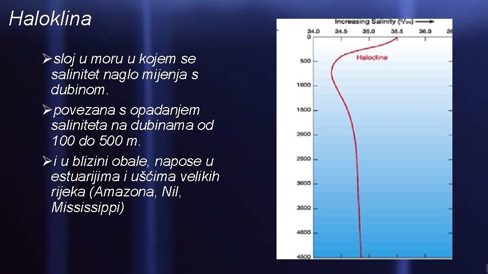 Haloklina Øsloj u moru u kojem se salinitet naglo mijenja s dubinom. Øpovezana s