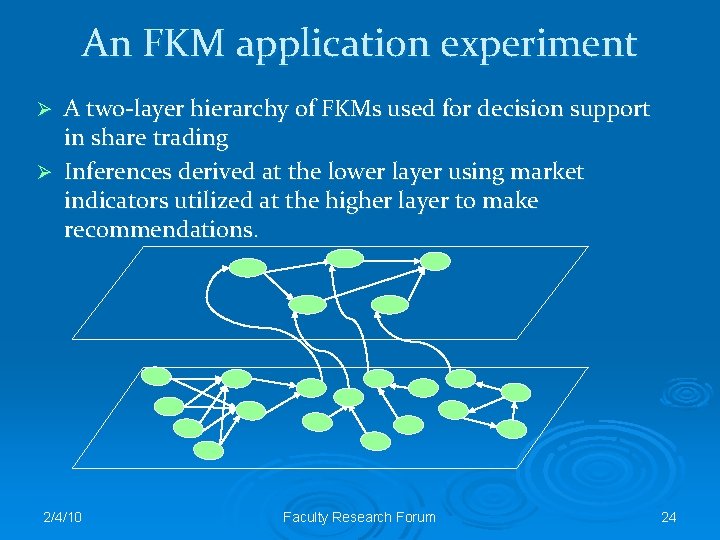 An FKM application experiment A two-layer hierarchy of FKMs used for decision support in