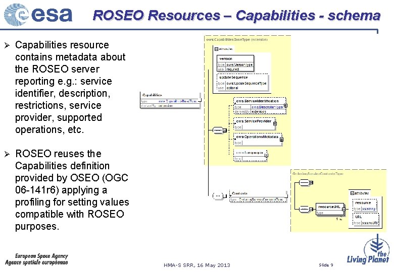 ROSEO Resources – Capabilities - schema Ø Capabilities resource contains metadata about the ROSEO