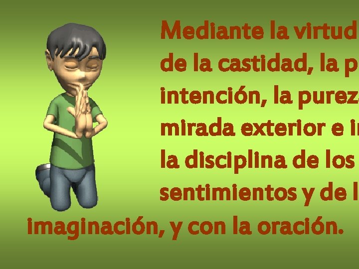 Mediante la virtud de la castidad, la pu intención, la pureza mirada exterior e Mediante la virtud de la castidad, la pu intención, la pureza mirada exterior e