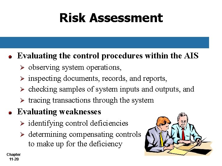 Risk Assessment Evaluating the control procedures within the AIS observing system operations, Ø inspecting