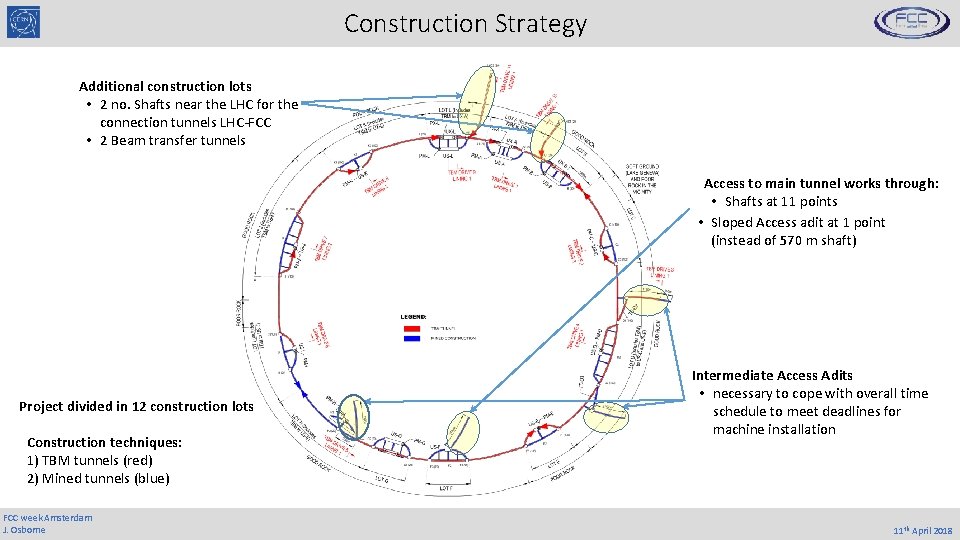 Construction Strategy Additional construction lots • 2 no. Shafts near the LHC for the