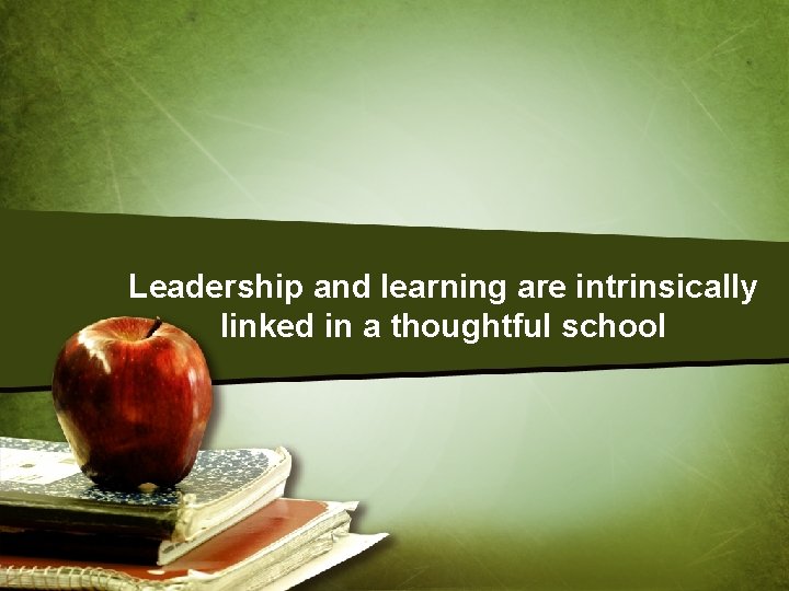 Leadership and learning are intrinsically linked in a thoughtful school 
