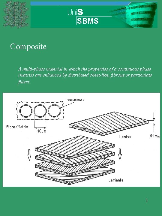 Composite A multi-phase material in which the properties of a continuous phase (matrix) are