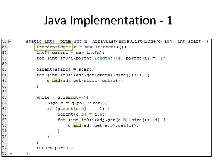 Java Implementation - 1 