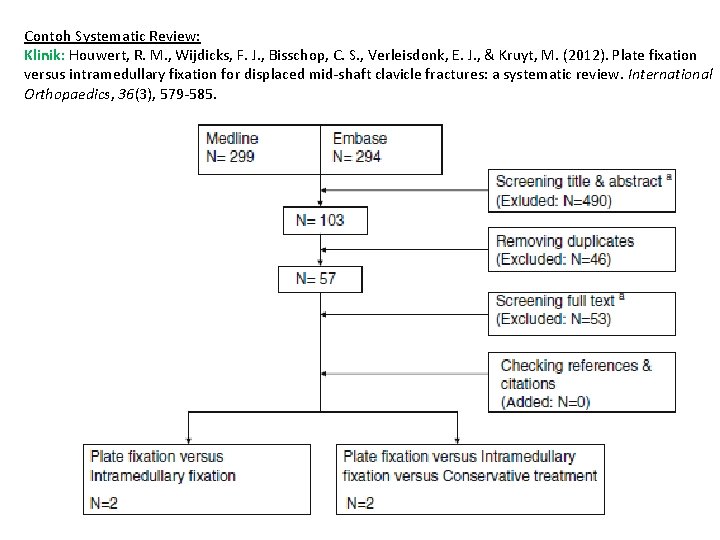 Contoh Systematic Review: Klinik: Houwert, R. M. , Wijdicks, F. J. , Bisschop, C.